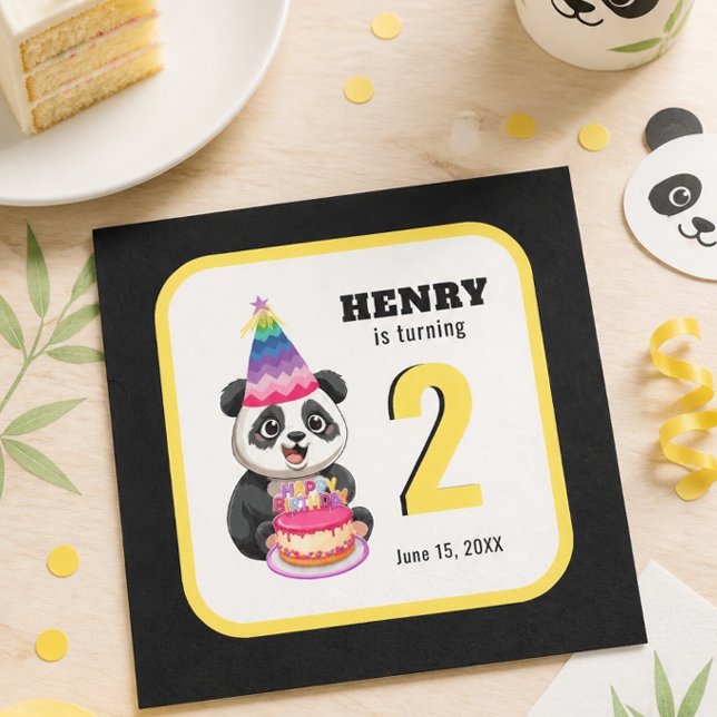 Servilleta De Papel Cute Panda - Cumpleaños Personalizado (Subido por el creador)