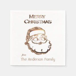 Servilleta De Papel Cute Papá Noel Padre Purpurina de Navidad