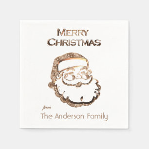 Servilleta De Papel Cute Papá Noel Padre Purpurina de Navidad