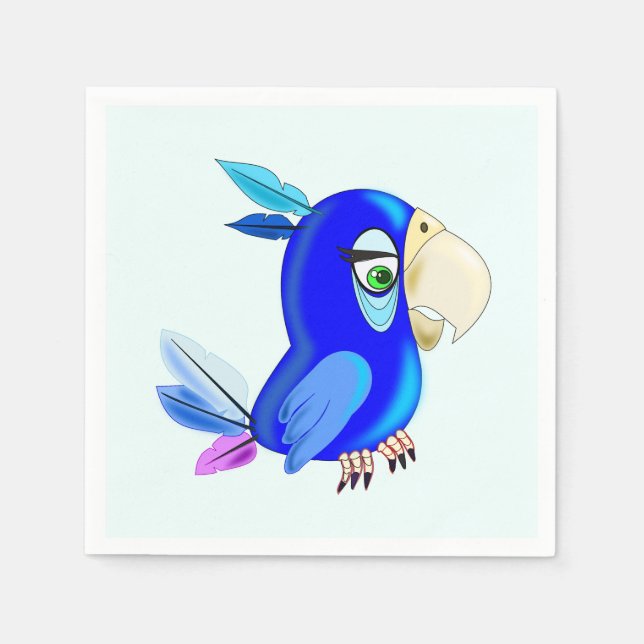 Servilleta De Papel Cute Parrot Napkins - Personalizable (Anverso)