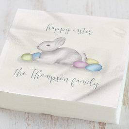 Servilleta De Papel Cute Pastel Feliz Conejo de Pascua Simple Clásico