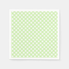 Servilleta De Papel Cute Pastel Green Gingham Pattern Napkins
