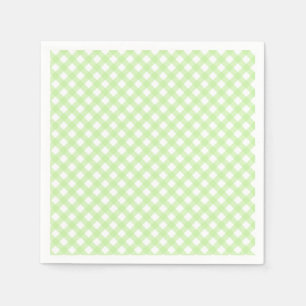 Servilleta De Papel Cute Pastel Green Gingham Pattern Napkins