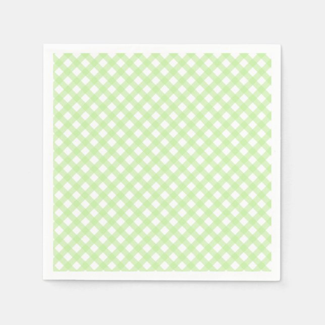 Servilleta De Papel Cute Pastel Green Gingham Pattern Napkins (Anverso)