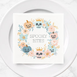 Servilleta De Papel Cute Pastel Halloween Fall Spooky Floral Moderno