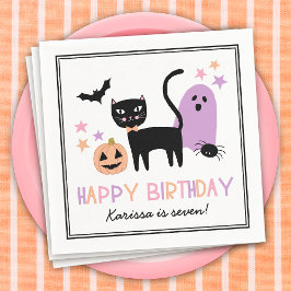 Servilleta De Papel Cute Pastel Halloween Happy Birday Name