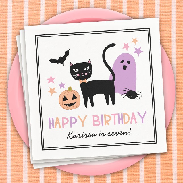 Servilleta De Papel Cute Pastel Halloween Happy Birday Name (Subido por el creador)