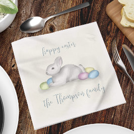 Servilleta De Papel Cute Pastel Happy Easter Bunny Classic Simple