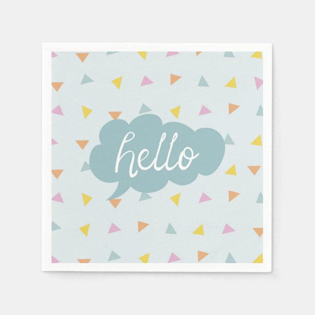Servilleta De Papel Cute Pastel Hello (Anverso)