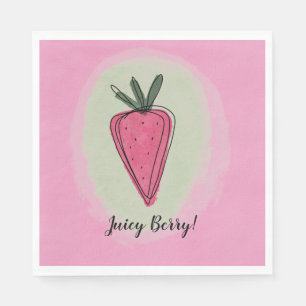 Servilleta De Papel Cute Pastel Rosa Juicy Strawberry