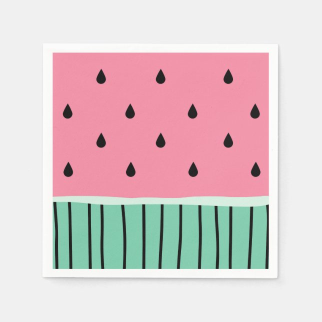 Servilleta De Papel Cute Pastel, sandía rosa y verde (Anverso)
