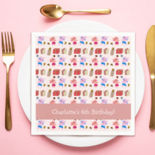 Servilleta De Papel Cute Paws, Graves y Presentes   Rosa