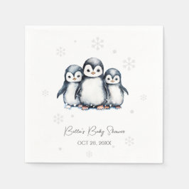 Servilleta De Papel Cute Penguin Winter Baby Shower