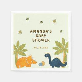 Servilleta De Papel Cute Personalizado Dinosaur Baby Shower