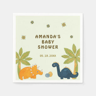 Servilleta De Papel Cute Personalizado Dinosaur Baby Shower