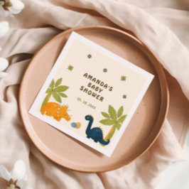 Servilleta De Papel Cute Personalizado Dinosaur Baby Shower