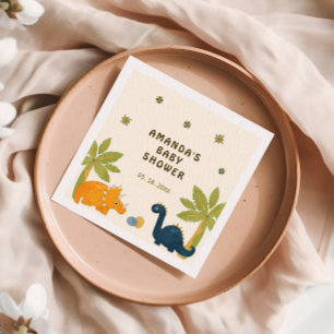 Servilleta De Papel Cute Personalizado Dinosaur Baby Shower