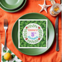 Cute Personalizado Ladybug & Leaf 5º cumpleaños