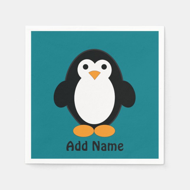 Servilleta De Papel Cute Personalizado Penguin (Anverso)
