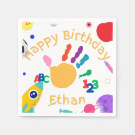 Servilleta De Papel Cute Personalized Kid's ABC Paint 123 HB