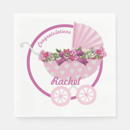Servilleta De Papel Cute Pink Baby Stroller