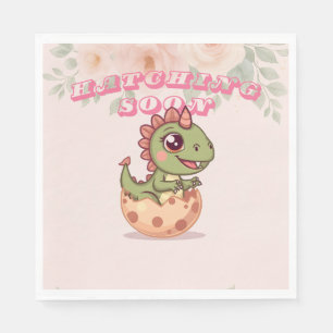 Servilleta De Papel Cute Pink Dino que eclosiona pronto