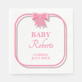 Servilleta De Papel Cute Pink Heart Girl Baby Shower