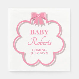 Servilleta De Papel Cute Pink Heart Girl Baby Shower