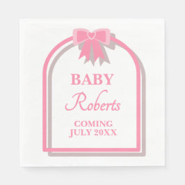 Servilleta De Papel Cute Pink Heart Girl Baby Shower