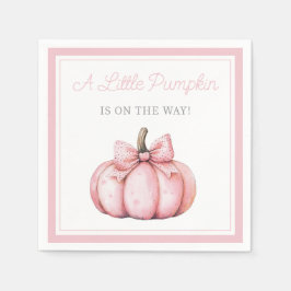 Servilleta De Papel Cute Pink Pumpkin Girl Baby Shower
