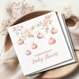 Servilleta De Papel Cute Pink Pumpkin Girl Baby Shower