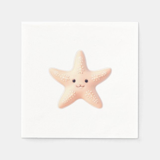 Servilleta De Papel Cute Pink Starfish (Anverso)