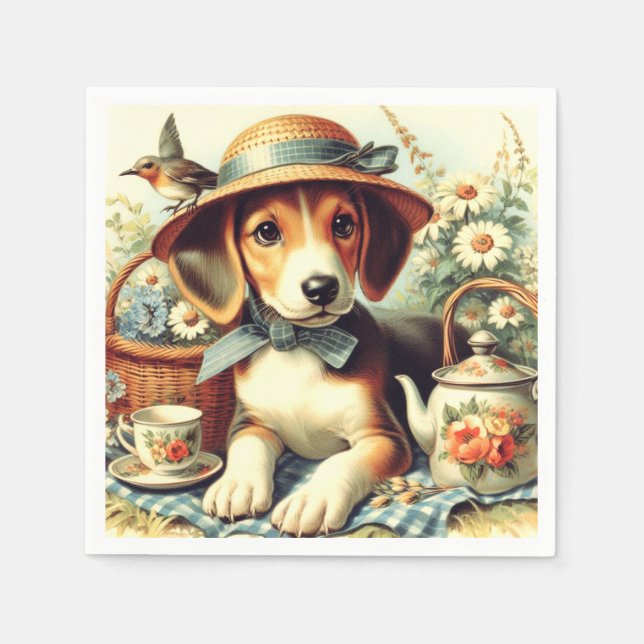Servilleta De Papel Cute pintura de tórax inglesa (Anverso)
