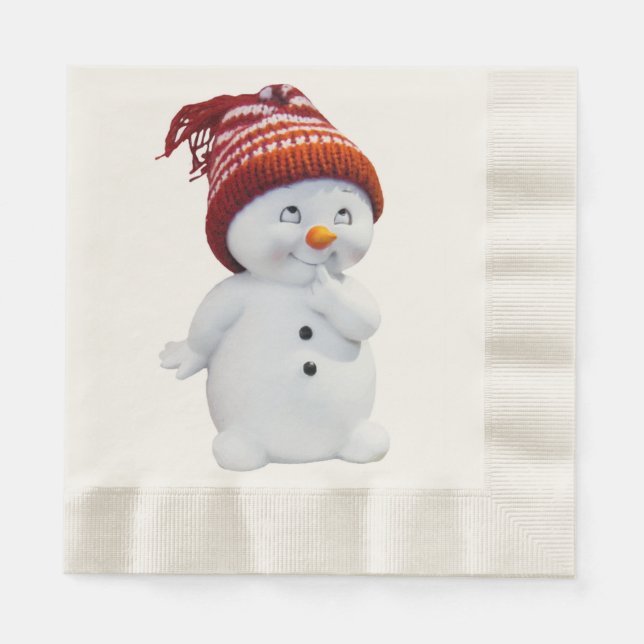 SERVILLETA DE PAPEL CUTE PLAYFUL SNOWMAN (Anverso)