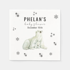 Servilleta De Papel Cute Polar Bear Winter Baby Shower
