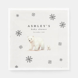 Servilleta De Papel Cute Polar Bear Winter Baby Shower
