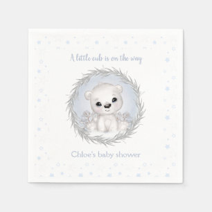Servilleta De Papel Cute Polar Oso Blanco Winter Boy Baby Shower