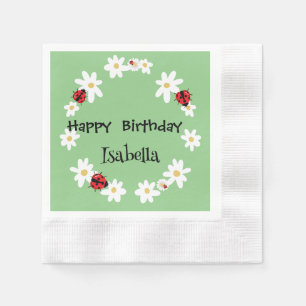 Servilleta De Papel Cute Polka dot Ladybug Daisy Flor Floral Kids 2