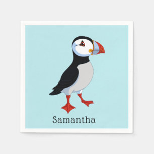 Servilleta De Papel Cute Puffins Design Paper Napkins