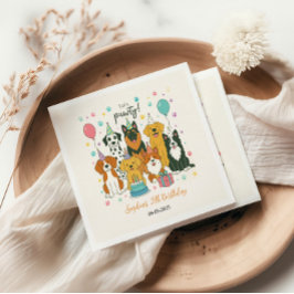 Servilleta De Papel Cute Puppy Dogs Boy 5th Birthday Party