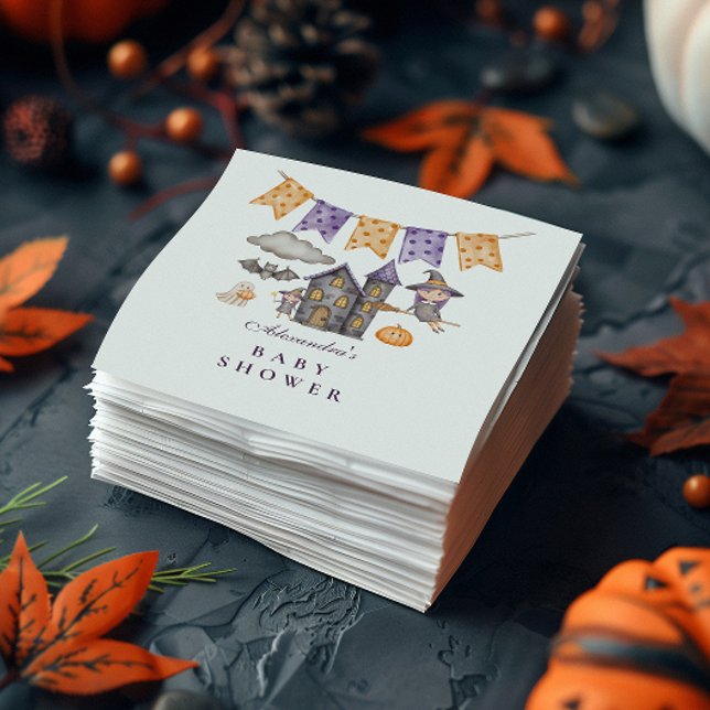 Servilleta De Papel Cute Purple Halloween Baby Shower (Subido por el creador)