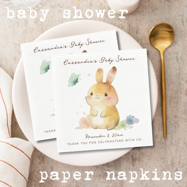 Servilleta De Papel Cute Rabbit Baby Shower (Subido por el creador)