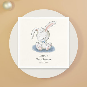 Servilleta De Papel Cute Rabbit Boy Baby Shower