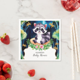 Servilleta De Papel Cute Raccoon Baby Shower