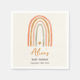 Servilleta De Papel Cute Rainbow Boho Baby Shower