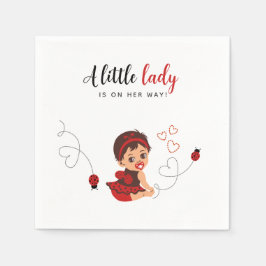 Servilleta De Papel Cute Red Black Ladybug Girl Baby Shower