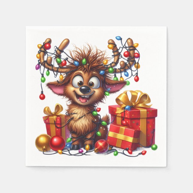 Servilleta De Papel Cute Reindeer Cocktail (Anverso)