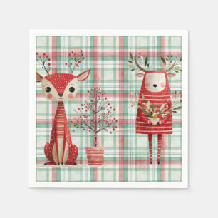 Servilleta De Papel Cute renos de invierno