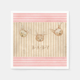 Servilleta De Papel Cute Rosa Bunny Baby Girl Baby Shower