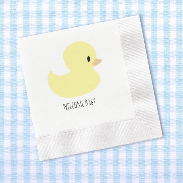 Servilleta De Papel Cute Rubber Duck Personalized Baby Shower Custom (Subido por el creador)